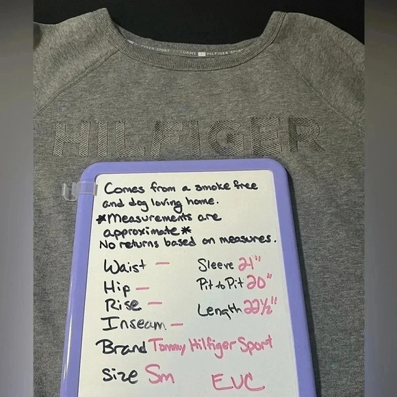 Tommy Hilfiger size S monochrome embroidered sweatshirt EUC - Picture 8 of 12